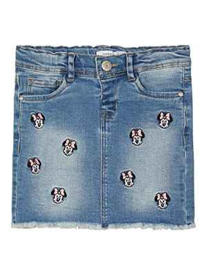 NAME IT NMFMINNIE BATEGANI DNM 2400 Skirt WDI Falda, Medium Blue Denim, 122/128 para Niñas