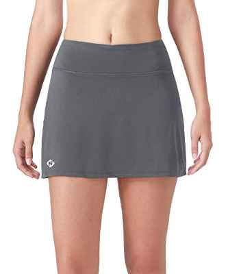 NAVISKIN Falda Pantalón Deportiva de Tenis Golf para Mujer Skorts Casuales con Bolsillos para Correr Entrenamiento Pilates Fitness Elástica Transpirable (Gris, XXL)