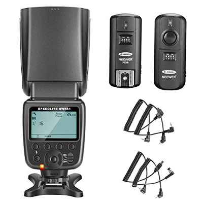 Neewer Kit de NW-561 Speedlite Flash con Pantalla LCD para Cámaras DSLR Canon & Nikon, Incluye: (1) NW-561 Speedlite Flash+(1) 2.4Ghz Disparador Inalámbrico