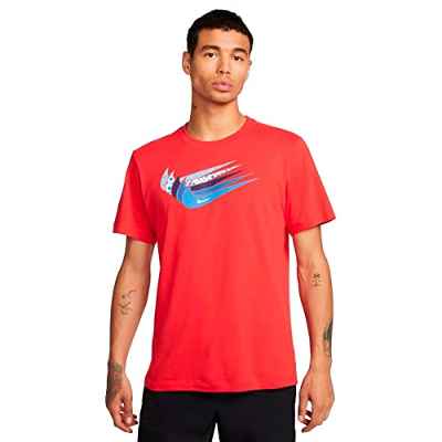 NIKE M NSW 12 MO Swoosh tee Sweatshirt, LT Crimson/LT Photo Blue, XL Men's