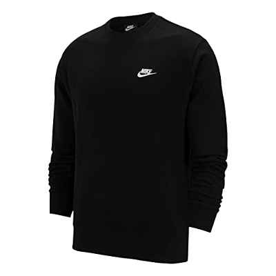 NIKE M NSW Club CRW BB Sudadera, Hombre, Negro (Black/White)