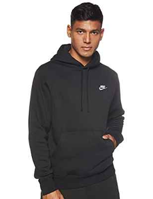 NIKE M NSW Club Hoodie Po BB Sudadera con Capucha, Hombre, Negro (Black/Black/White)