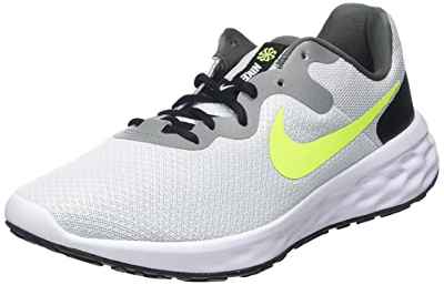 NIKE Revolution 6 NN, Sneaker Hombre, Pure Platinum/Volt-White-Black, 44 EU