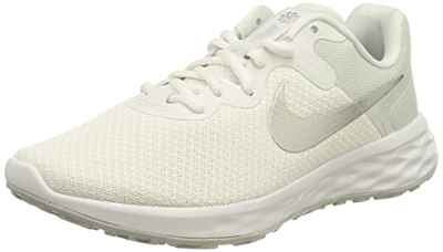 Nike Revolution 6, Road Running Shoe Mujer, White/Metallic Silver-Pure Platinum, 37.5 EU