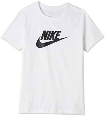 NIKE W NSW tee ESSNTL Icon Futura Camiseta de Manga Corta, Mujer, Blanco (White/Black), XL