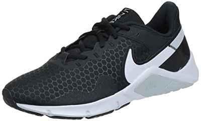 Nike Wmns Legend Essential 2, Zapatos de Entrenamiento Mujer, Black/White-Pure Platinum, 36.5 EU