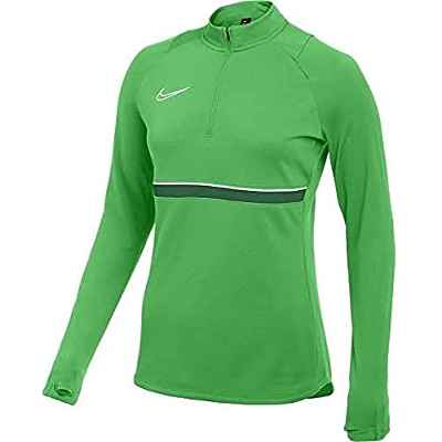 NIKE Womens Dril Top Women's Academy 21 Drill Top, Lt Green Spark/White/Pine Green/White, CV2653-362, XS