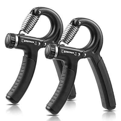 NIYIKOW Set de 2 Hand Grip, Antebrazos Fortalecer, Resistencia Ajustable 10-60kg (22-132Lbs), Fortalecedor de Agarre Antideslizante, para Músicos Atletas y Recuperación de Lesiones en la Mano