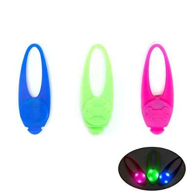 Nobleza Luz LED de Silicona para Collar de Perro,Luz de Seguridad para Mascotas Impermeable para Caminar de Noche Accesorios de Perros,3 Modos，L8*W3.2CM(1 Pcs)