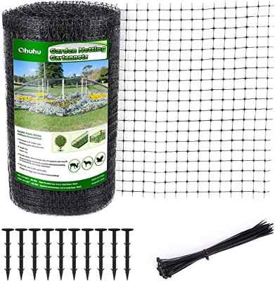 Ohuhu Red de Jardín Red Pájaros Negro 2 x 30m Malla Anti Animales Ideal para Jardín, Material Resistente y Reutilizable para Proteger Frutas, Vegetales, del Ataque de pájaros y Otros Animales