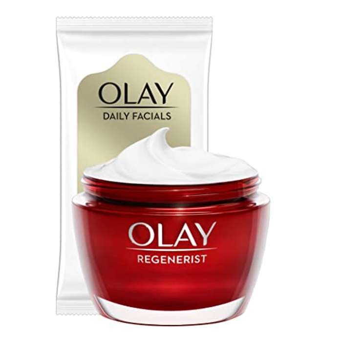 Olay Crema de Día 50ml + Daily Facials 5-en-1 Toallitas Limpiadoras