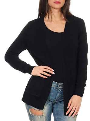 Only 15174274 Chaqueta Punto, Negro (Black Black), 38 (Talla del Fabricante: Small) para Mujer