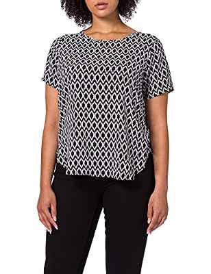 ONLY CARMAKOMA CARVICA SS Top Noos Camiseta, Black/AOP: Graphic Circle, 52 para Mujer