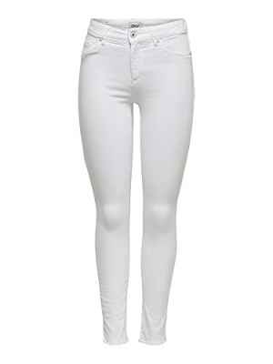 Only NOS Onlblush Mid SK ANK Raw Rea0730 Vaqueros, White, 36W / 32L para Mujer