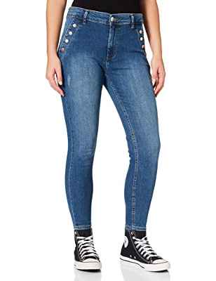 Only ONLBLUSH Life Mid SK BUT ANK JNS REA510 Jeans, Medium Blue Denim, M/32 De Las Mujeres