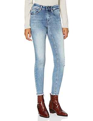 ONLY Onlblush Mid SK ANK Raw Jeans Rea333 Vaqueros, Light Blue Denim, XL / 34L para Mujer