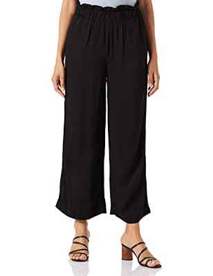 Only Onlcaly Life HW PB Wide Crop Pnt Noos Pantalones, Negro, L para Mujer