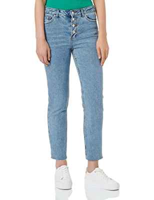 Only ONLEMILY HW ST CR ANK DNM BTN MAE06 Noos Jeans, Light Blue Denim, 31/34 De Las Mujeres