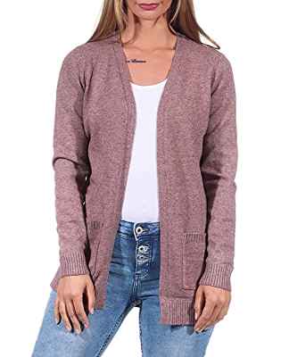 Only Onllesly L/S Open Cardigan Knt Noos Suéter, Rosa Browndetail:W. Melange, L para Mujer