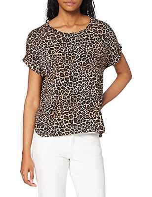 Only ONLMOSTER S/S Top Noos JRS Camiseta, Multicolor (Black AOP: Leo AOP), L para Mujer