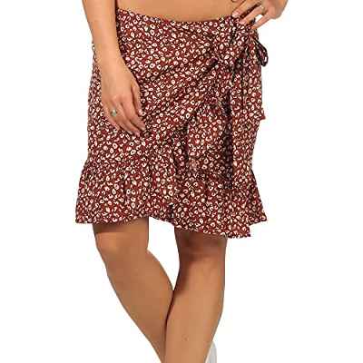 Only ONLOLIVIA Wrap Skirt WVN Noos Falda, Henna/AOP: Dos Tonos de Flores, XL para Mujer