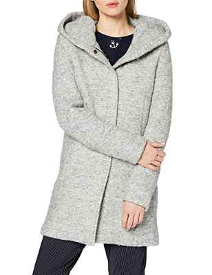 Only Onlsedona Boucle Wool Coat Otw Noos Abrigo, Gris (Light Grey Melange Detail:Melange), 42 (Talla del fabricante: X-Large) para Mujer