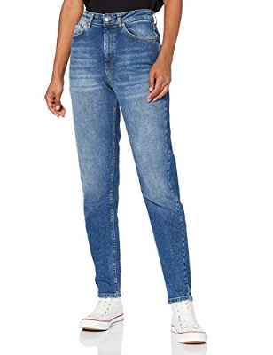 Only Onlveneda Life Mom Jeans Rea844 Noos Pantalón, Dark Blue Denim, S para Mujer