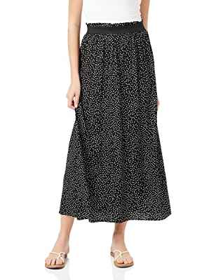 Only ONLVENEDIG AOP Life Long Skirt WVN Noos Falda, Black/AOP:CD Dot, M para Mujer