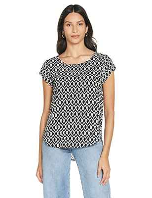 Only Onlvic Ss Aop Top Noos Wvn - Camiseta, Mujer, Negro (Black/AOP:GRAPHIC CIRCLE), 34