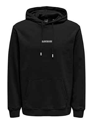 Only & Sons Onselon Life Reg Logo Hood 3842 Swt Noos Sudadera, Negro, L para Hombre