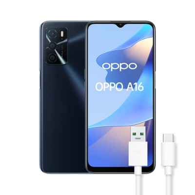 OPPO A16 - Teléfono Móvil Libre, 3GB + 32GB, Cámara 3+2+2+8 MP, Smartphone Android, Batería 5000mAh, Carga rápida 10W, Dual SIM - Negro