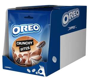 Oreo Crunchy Bites Mini Galletas de Cacao Rellenas de Crema Sabor Vainilla y Cubiertas de Chocolate con Leche 110g - Pack de 8