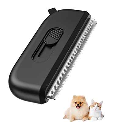 ORIA Pet Grooming Brush, 2 en 1 Juego de Cepillos para Depilación para Perros, Gatos, Uso Diario para Limpiar el Pelo Suelto y la Suciedad, Cepillo Escalable y Portátil para Pelo Corto/Mediano/Largo