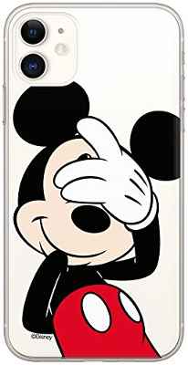 Original y con Licencia Oficial Disney Minnie i Mickey Funda de teléfono móvil para iPhone 11 Adaptación óptima a la Forma del Smartphone, Cubierta Protectora de Silicona, parcialmente Transparente