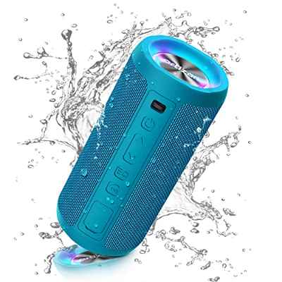 Ortizan Altavoz Bluetooth Potente Portatil X10P Azul con Luz LED de Color Hay Volumen Alto y Graves Potentes, Apoya Reproducción de Música 30H, Bluetooth 5.0 y IPX7 Impermeable