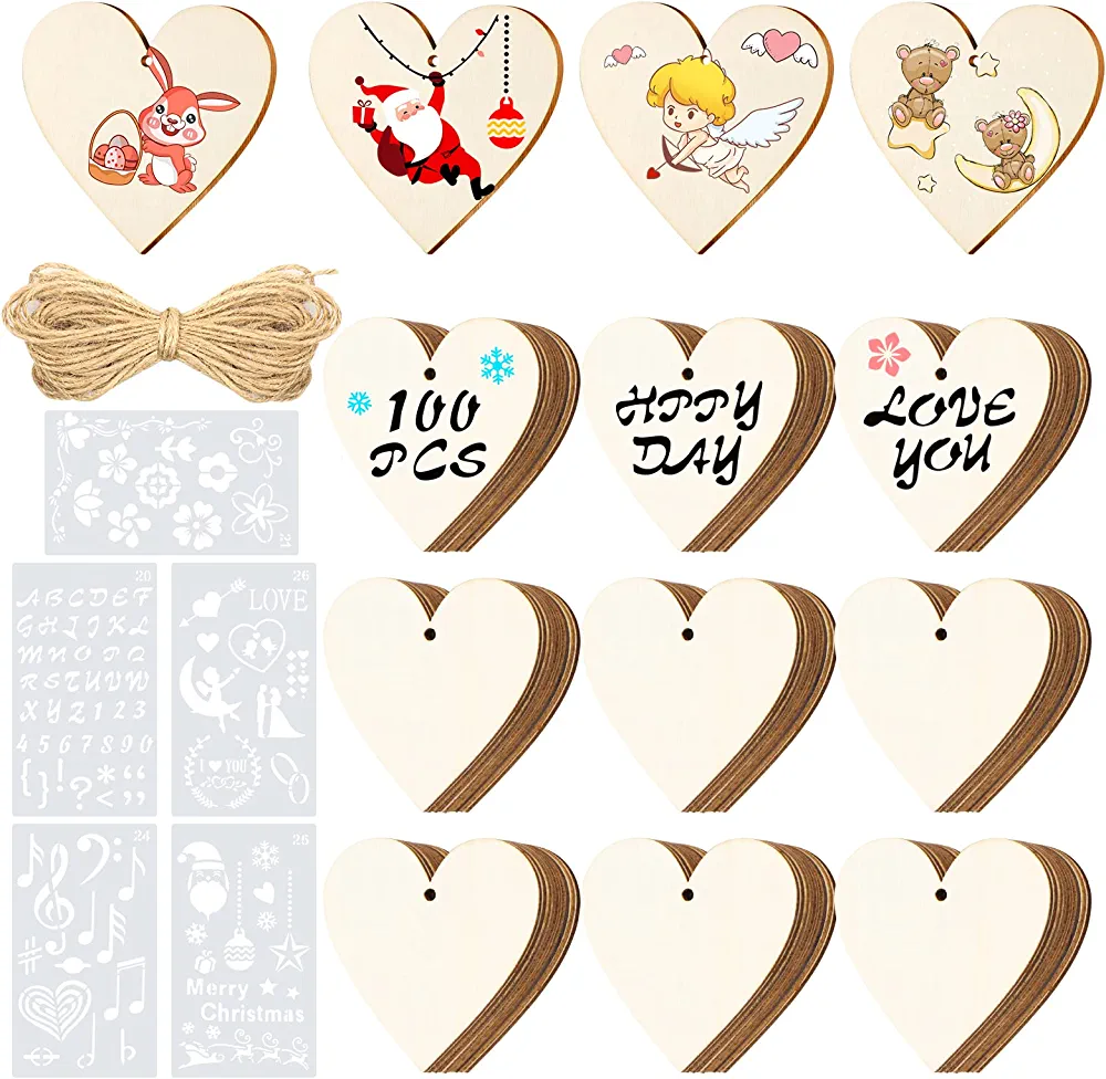 Pack de 100 corazones de madera