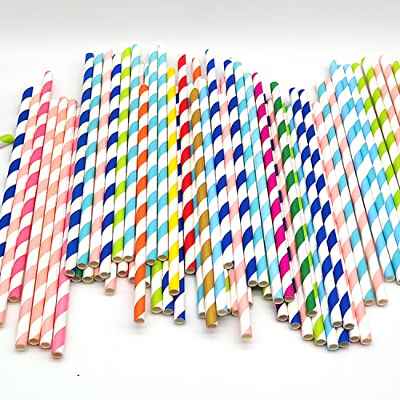 Pajitas de Papel,100 piezas Pajas de Beber, Pajitas Biodegradables Reciclables, Pajitas de Papel Colores para Jugos, Cócteles, Bodas, Cumpleaños, Decoraciones de Bricolaje