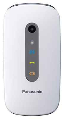 Panasonic TU456 - Teléfono Móvil para Mayores (Pantalla Color TFT 2.4", botón SOS, compatibilidad audífonos, Resistente a Golpes, Bluetooth, cámara) Color Blanco