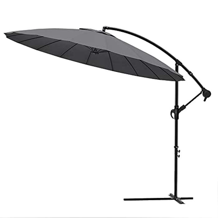 Parasol ajustable con manivela y funda protectora UV