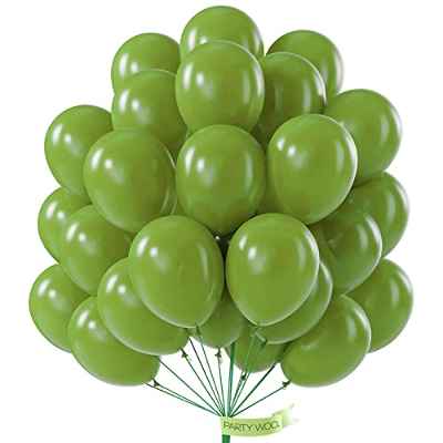 PartyWoo Globos de color verde salvia, 50 globos de 30,5 cm con cinta de globo, globos de fiesta para decoraciones de baby shower, decoración de fiesta de cumpleaños, decoración de boda