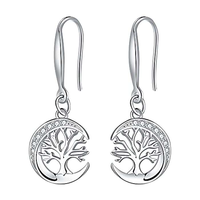 Pendientes plata mujer árbol de la vida