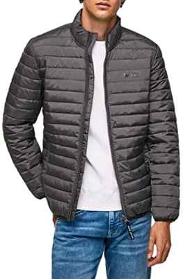 Pepe Jeans Connel Solid Chaquetas Medianas Exteriores, Negro (Washed Black), S para Hombre