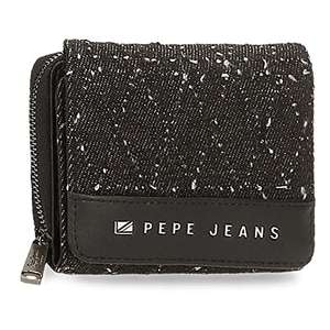 Pepe Jeans Daila Billetero con Monedero Negro 10x8x3 cms Algodón, Poliéster y PU.