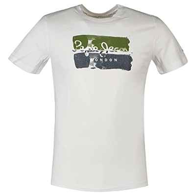 Pepe Jeans Santino Camisetas, Blanco (White), L para Hombre