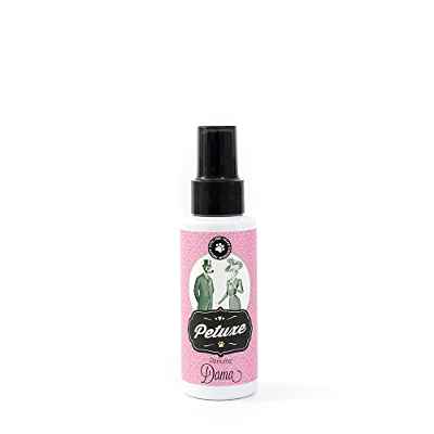 Petuxe Perfume vegano para perros. Colonia en spray para mascotas. Corrector de olor para mascotas. Cachorros y adultos. Efecto duradero (Dama)