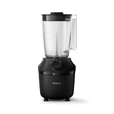 Philips Batidora De Vaso, 450 Vatios, Tecnología Problend, Depósito De Plástico De 1,9 Litros, Incluye Botella Para Beber, Negro, HR2041/41