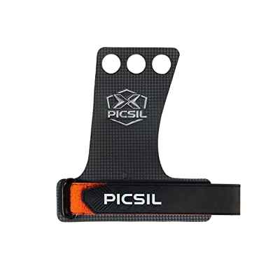 PicSil RX Calleras para Cross Training, Carbon Grips para Gimnasio, Calistenia, Box, Halterofilia, Gimnasia, Previenen Ampollas y Desgarros, Mayor Resistencia y Protección, Unisex (XL, Naranja 3H)