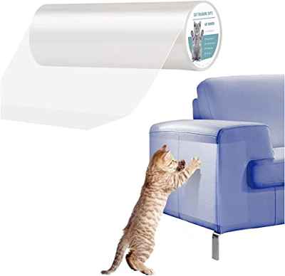 Pidsen Protector de Muebles Gatos, Cinta Adhesiva Anti-Arañazos de Puertas Transparente Autoadhesivas Arañazos de Gato Protector para Gatos y Perro, Protección Invisible para Sofá y Mueble 30x500 cm