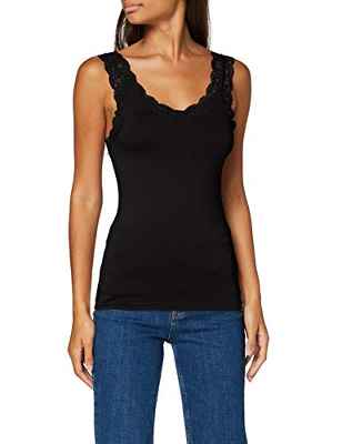 PIECES PCBARBERA Lace Top Noos Camiseta sin Mangas, Negro, M para Mujer