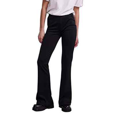 PIECES Pcotine HW Flared Pants Noos Pantalones, Negro, S para Mujer